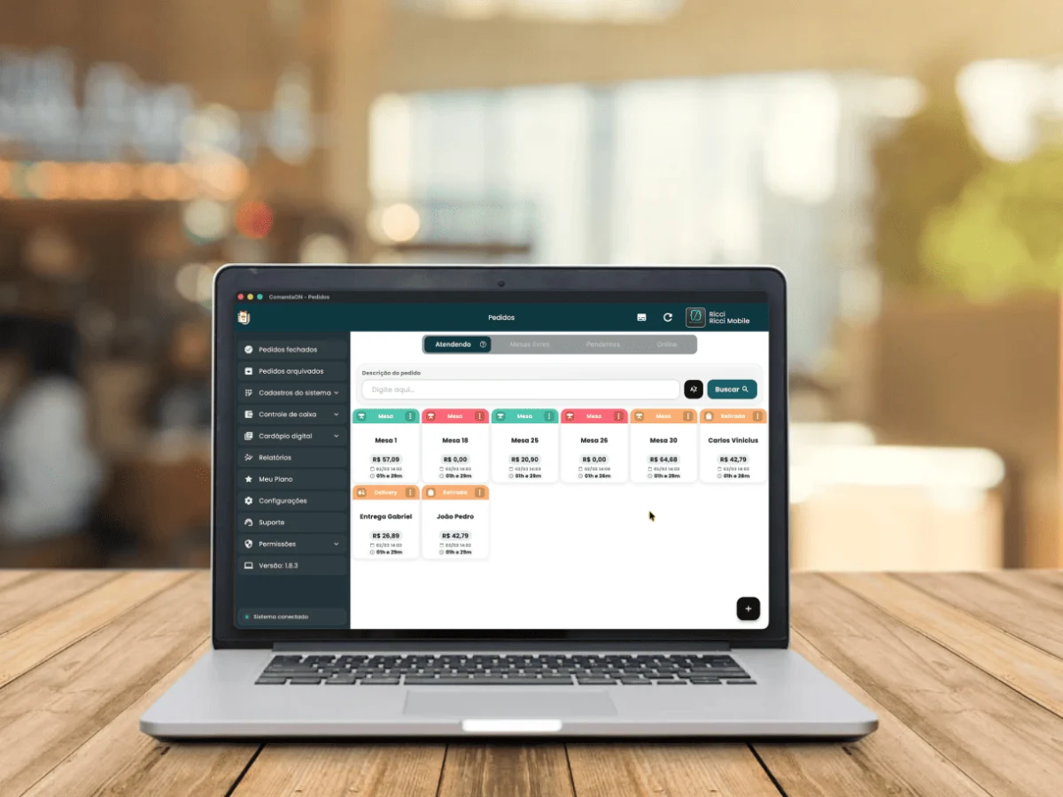 Sistema de pedidos em tablet